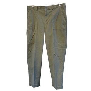 Women LOFT Sage Green Cotton‎ Blend Size 12 Smart-Casual Comfort Classic Chino's